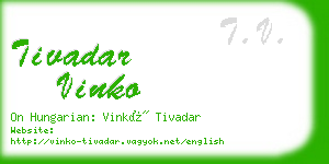 tivadar vinko business card